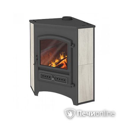 Печь-камин Этна (БКД) угловой беж. 9 кВт (150 кв.м) в Верхней Салде