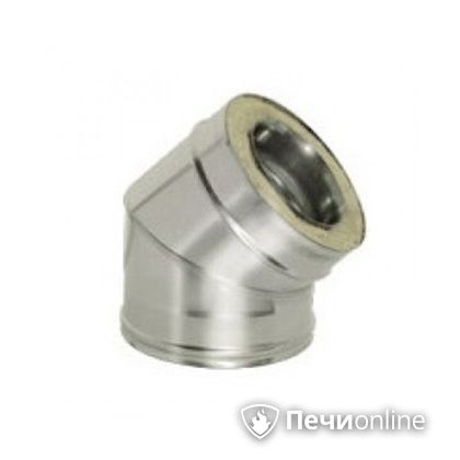 Дымоход Дымок Колено 45° с изоляцией 0,8 мм. OТFR45 200/280 в Верхней Салде