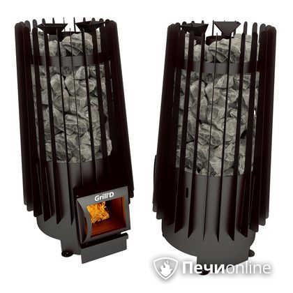 Дровяная печь-каменка GrillD Cometa Vega 180 short black в Верхней Салде