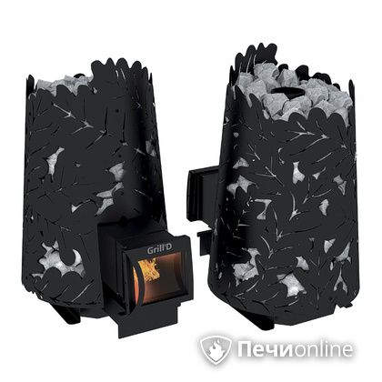 Дровяная печь-каменка GrillD Dubravo 180 long black в Верхней Салде