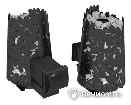 Дровяная печь-каменка GrillD Dubravo mini long black в Верхней Салде