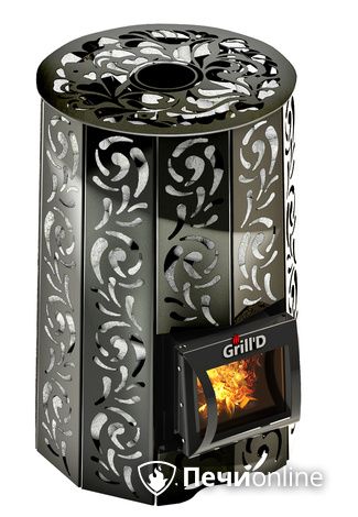 Дровяная печь-каменка GrillD Violet short Жадеит 80 в Верхней Салде