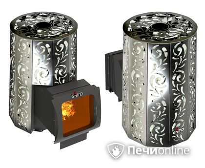 Дровяная печь-каменка GrillD Violet window long Max Жадеит 100 в Верхней Салде