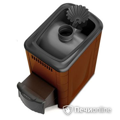 Дровяная банная печь TMF Ангара 2012 Carbon с закрытой каменкой дверь антрацит терракота в Верхней Салде