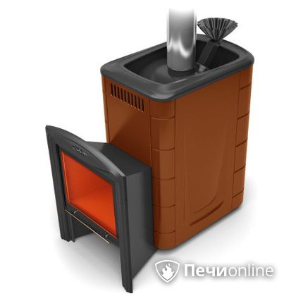 Дровяная банная печь TMF Гейзер 2014 Inox Витра  Терракота в Верхней Салде