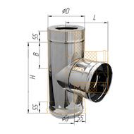 Дымоход Феррум Тройник утепленный нержавеющий 0.5/нержавеющий 90гр. d-120/200 по воде