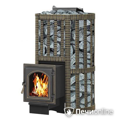 Дровяная банная печь Везувий Ураган Ковка 22 (270) с закрытой каменкой чугун в Верхней Салде