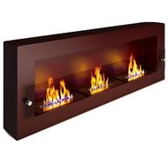 Биокамин ЭкоЛайф Fire Line Glass black burgundy Арома